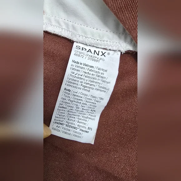 Spanx Stretch Twill Cropped Wide Leg Pants in Hickory, Size L tall, Euc - Picture 5 of 8